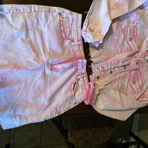 Gianni Bini Pink Tie-Dye Mini Skirt Set